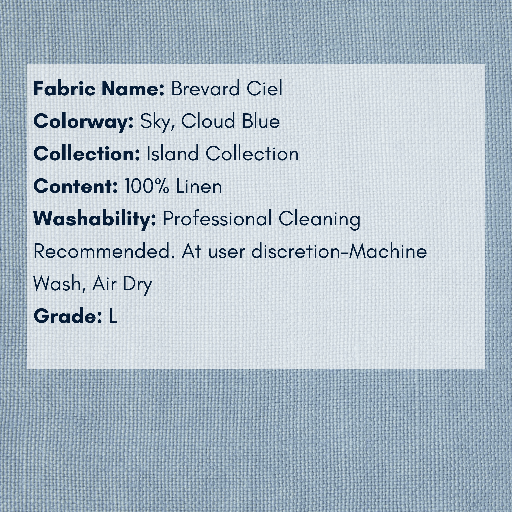 Fabric Swatch - Island Collection: Brevard Ciel - Our Boat House