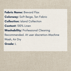 Fabric Swatch - Island Collection: Brevard Flax - Our Boat House