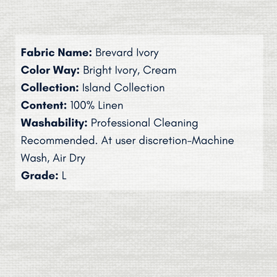 Fabric Swatch - Island Collection: Brevard Ivory - Our Boat House