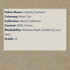 Fabric Swatch - Island Collection: Cassidy Oatmeal - Our Boat House