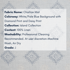 Fabric Swatch - Island Collection: Charlize Mist - coastal inspired home furnishing