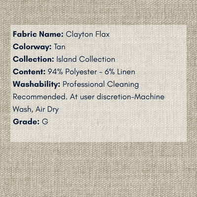 Fabric Swatch - Island Collection: Clayton Flax Performance - Our Boat House
