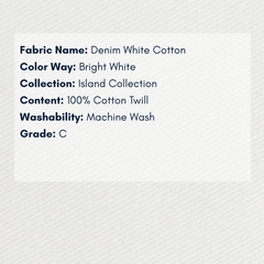 Fabric Swatch - Island Collection: Denim White Cotton - Our Boat House