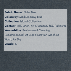 Fabric Swatch - Island Collection: Elder Blue - coastal inspired home furnishing
