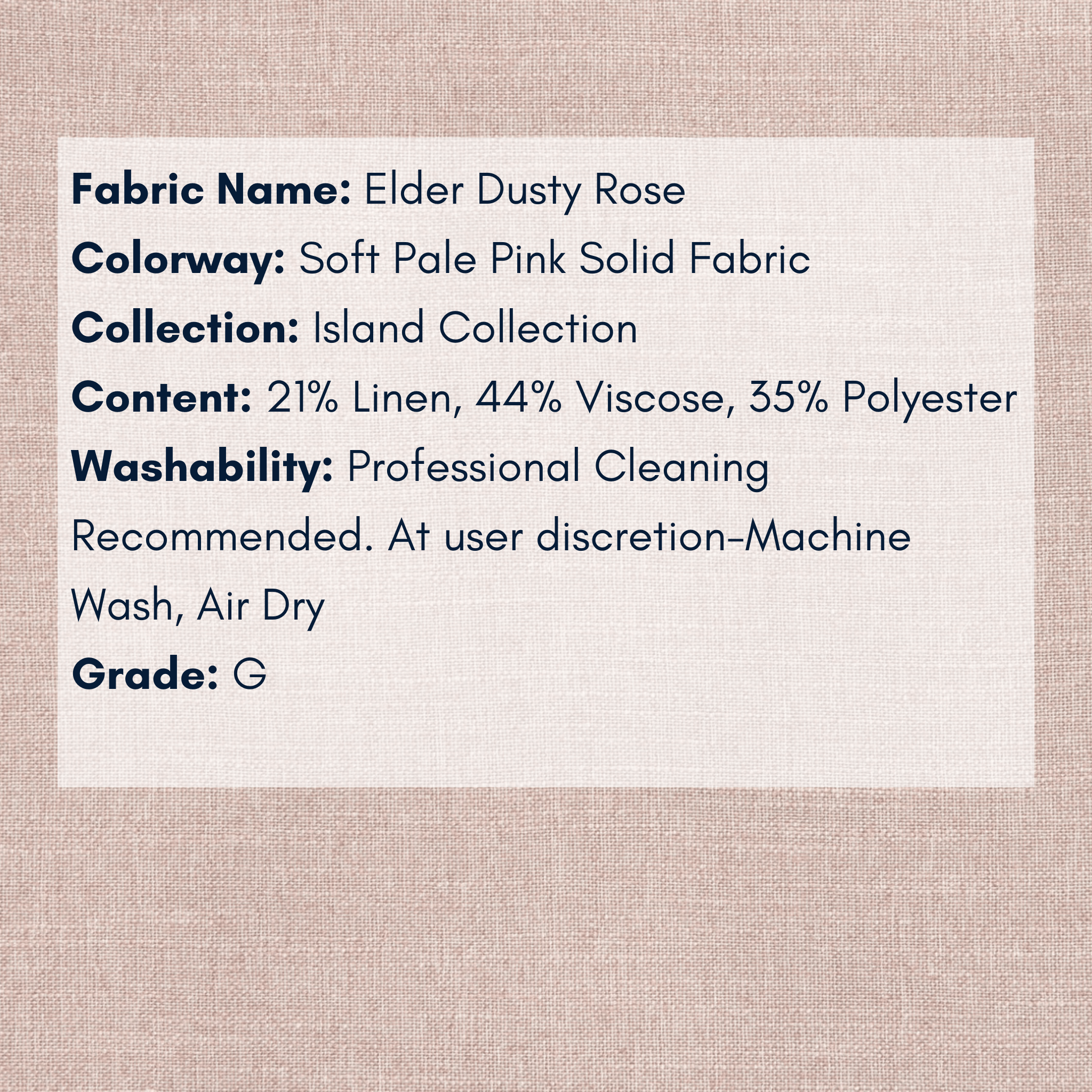 Fabric Swatch - Island Collection: Elder Dusty Rose - Our Boat House