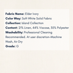 Fabric Swatch - Island Collection: Elder Ivory - Our Boat House