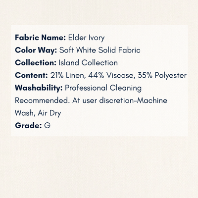 Fabric Swatch - Island Collection: Elder Ivory - Our Boat House