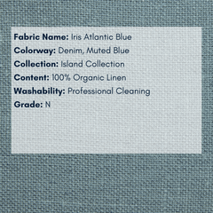 Fabric Swatch - Island Collection: Iris Atlantic Blue Organic Linen - Our Boat House