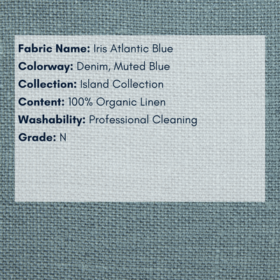 Fabric Swatch - Island Collection: Iris Atlantic Blue Organic Linen - Our Boat House