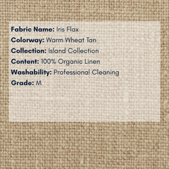 Fabric Swatch - Island Collection: Iris Flax Organic Linen - Our Boat House