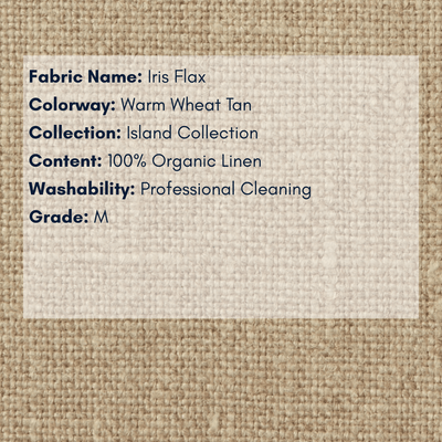 Fabric Swatch - Island Collection: Iris Flax Organic Linen - Our Boat House