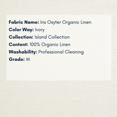 Fabric Swatch - Island Collection: Iris Oyster Organic Linen - Our Boat House