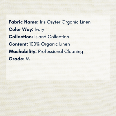 Fabric Swatch - Island Collection: Iris Oyster Organic Linen - Our Boat House