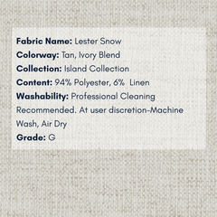 Fabric Swatch - Island Collection: Lester Snow Performance - Our Boat House