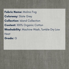 Fabric Swatch - Island Collection: Molino Fog Organic Cotton - Our Boat House