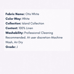 Fabric Swatch - Island Collection: Otis White Linen - Our Boat House