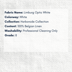 Fabric Swatch: Limburg Optic White - Harborside Collection - coastal inspired home furnishing