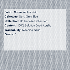 Fabric Swatch: Makar Rain - Harborside Collection - coastal inspired home furnishing