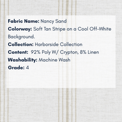 Fabric Swatch: Nancy Sand - Harborside Collection - coastal inspired home furnishing