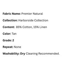 Fabric Swatch: Premier Natural - Harborside Collection - Our Boat House