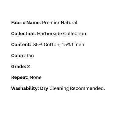 Fabric Swatch: Premier Natural - Harborside Collection - Our Boat House