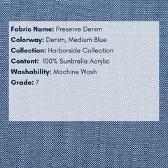 Fabric Swatch: Preserve Denim - Harborside Collection - coastal inspired home furnishing