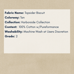 Fabric Swatch: Topsider Biscuit - Harborside Collection - coastal inspired home furnishing