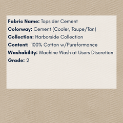 Fabric Swatch: Topsider Cement - Harborside Collection - coastal inspired home furnishing