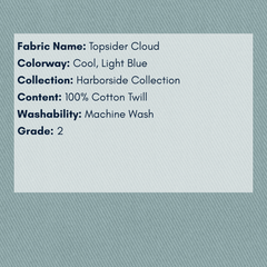 Fabric Swatch: Topsider Cloud - Harborside Collection - coastal inspired home furnishing