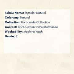 Fabric Swatch: Topsider Natural - Harborside Collection - coastal inspired home furnishing