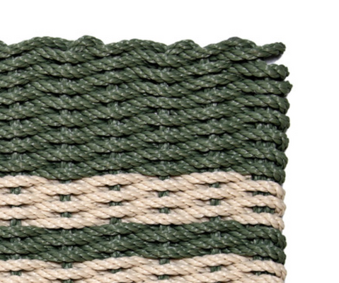 Rope Doormat - Fern & Palomino Farmhouse Stripe