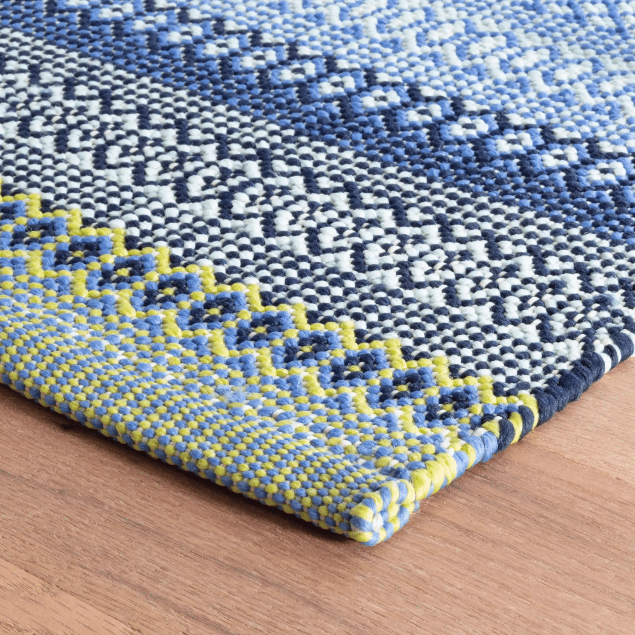 Fiesta Stripe Blue & Green - Indoor/Outdoor Rug - Our Boat House