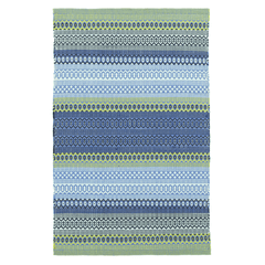 Fiesta Stripe Blue & Green - Indoor/Outdoor Rug - Our Boat House