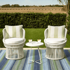 Fiesta Stripe Blue & Green - Indoor/Outdoor Rug - Our Boat House