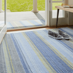 Fiesta Stripe Blue & Green - Indoor/Outdoor Rug - Our Boat House