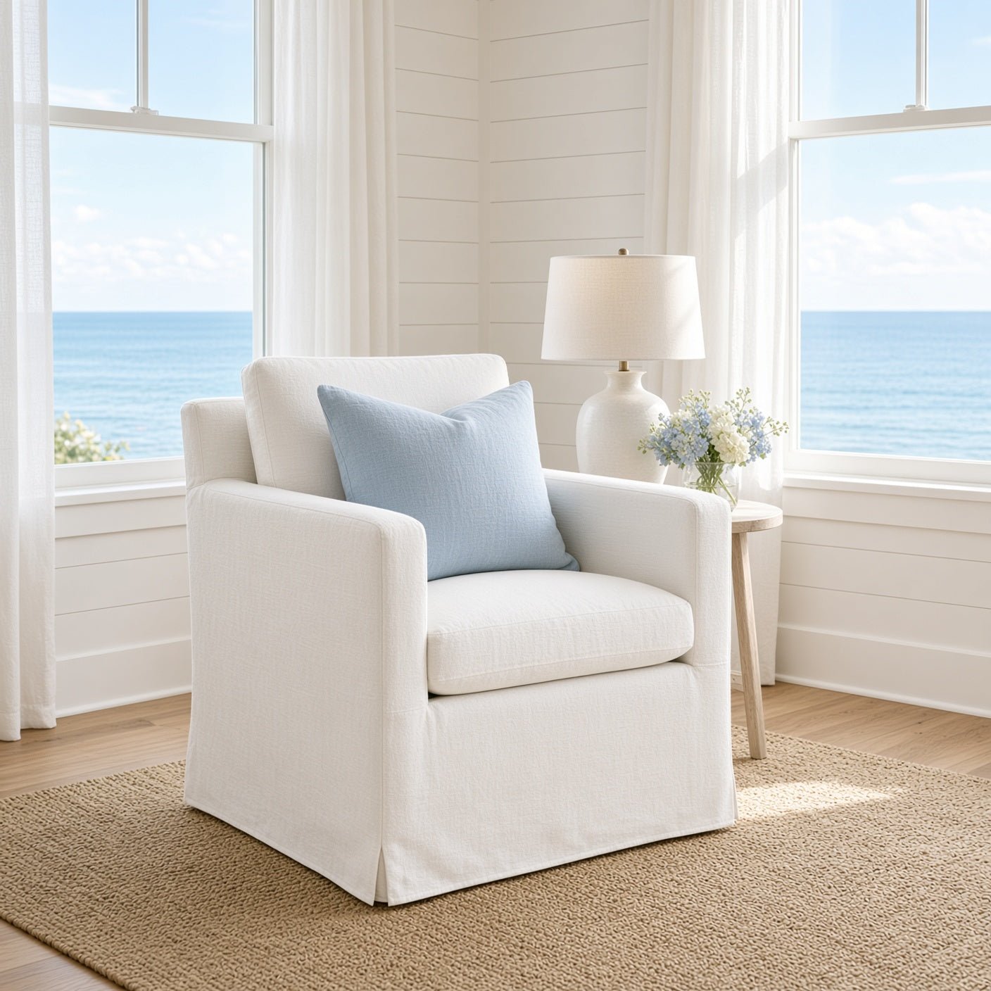 Fiji Slipcovered Slipcovered Petite Chair - Our Boat House