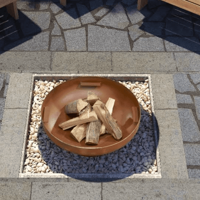 Flaming Gorge Gobi Steel Fire Pit & Teak Top - Our Boat House