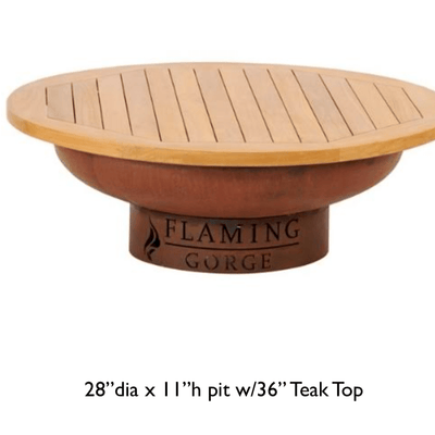 Flaming Gorge Gobi Steel Fire Pit & Teak Top - Our Boat House