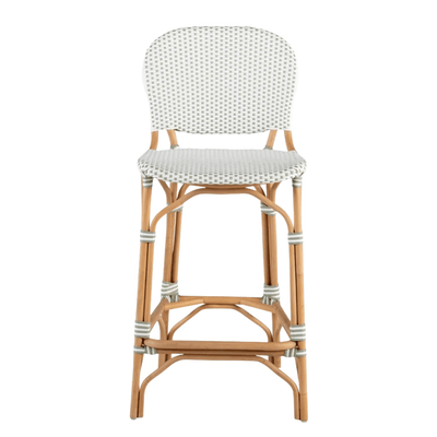Florence Bistro Counter Stool - White & Sage - Our Boat House