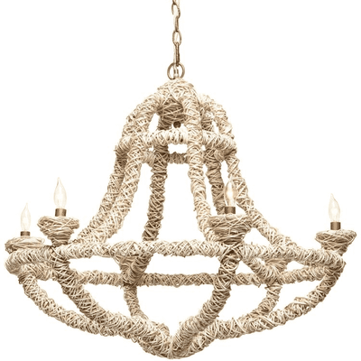Francesca Natural Fiber Chandelier - Our Boat House