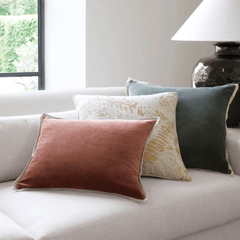 Gehry Velvet/Linen Decorative Pillow Cover - Russet - coastal inspired home furnishing