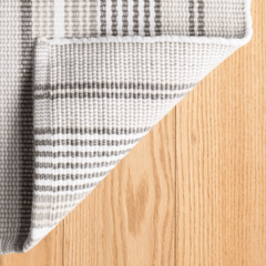 Gradation Ticking Handwoven Indoor/Outdoor Rug - Gray Stripe - Our Boat House
