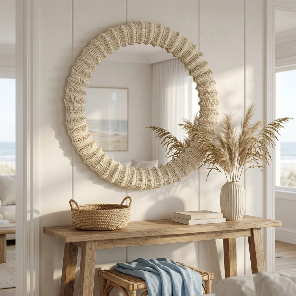 Grand Turk Wood Bead Mirror - Our Boat House