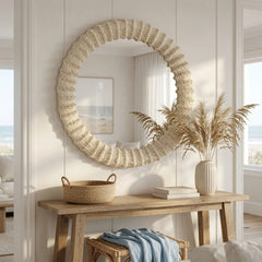 Grand Turk Wood Bead Mirror - Our Boat House