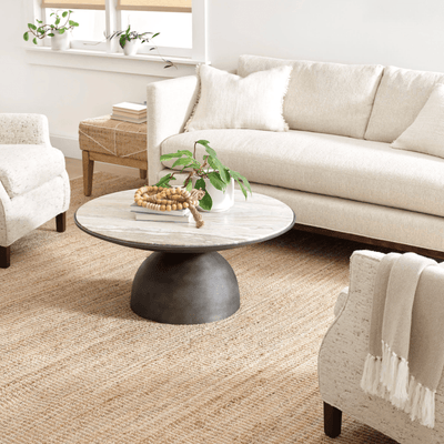 Gridwork Ivory Woven Jute Rug - Our Boat House