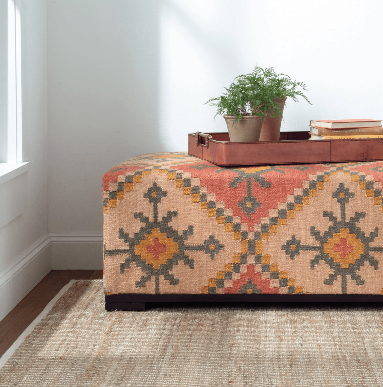 Gridwork Handwoven Jute Rug - Ivory - Our Boat House