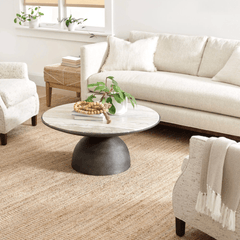 Gridwork Handwoven Jute Rug - Ivory - Our Boat House