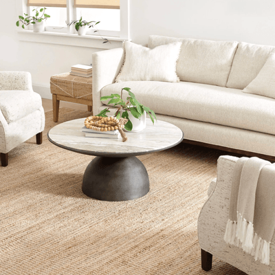 Gridwork Handwoven Jute Rug - Ivory - Our Boat House