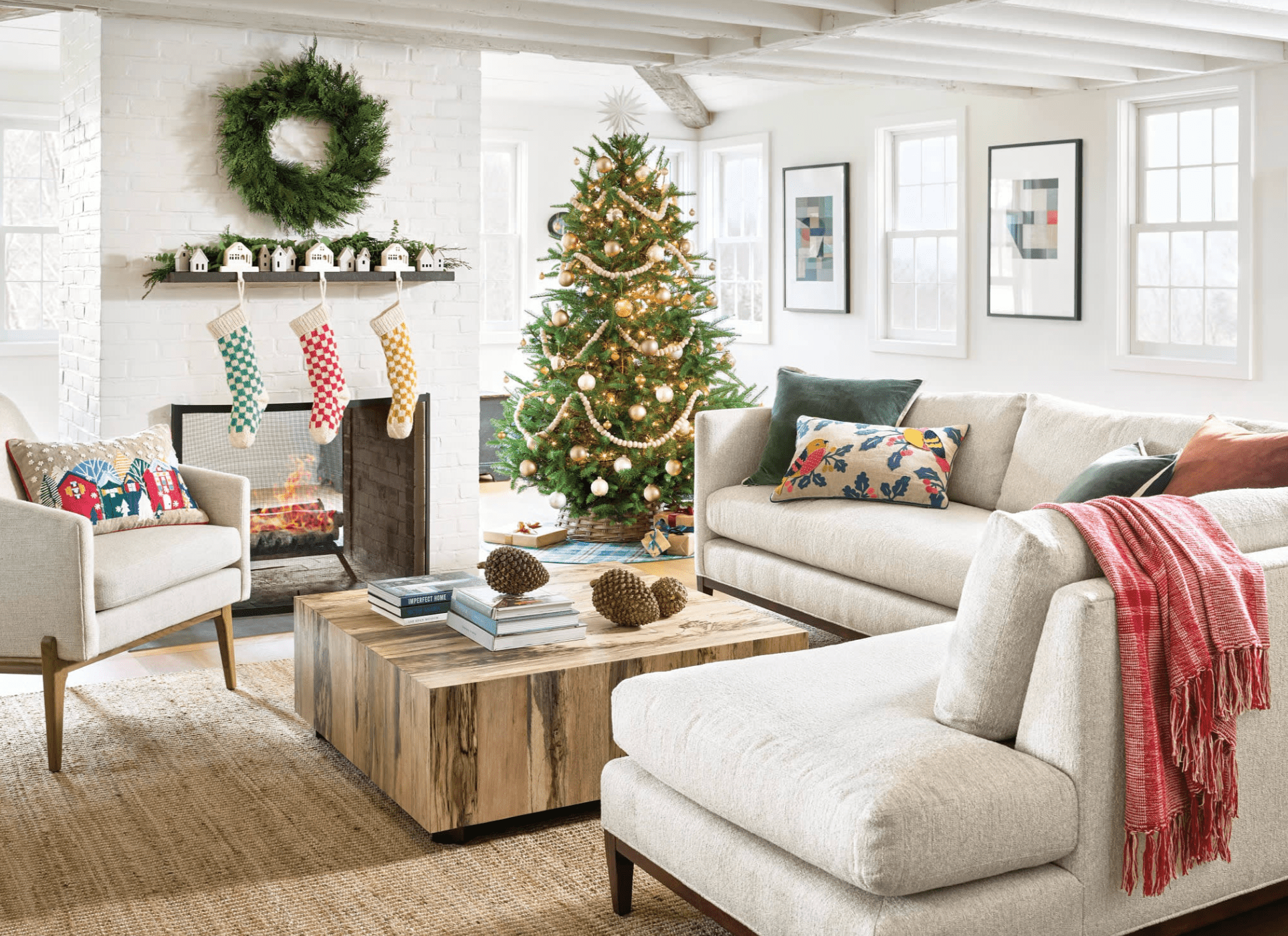 Gridwork Handwoven Jute Rug - Ivory - Our Boat House