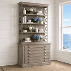 Hamlin Gray Driftwood File Chest w/Shelves - Our Boat House